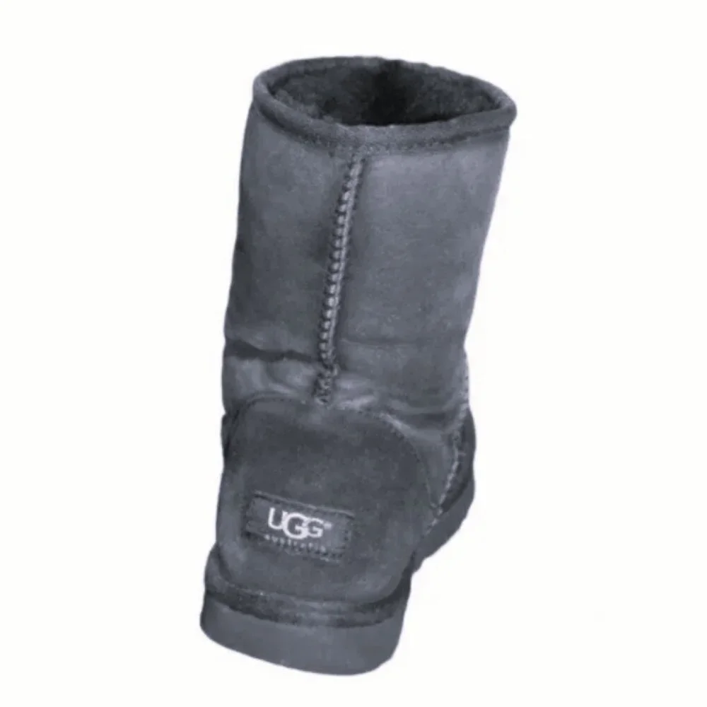 UGG Classic Short II Black Suede Ultra Lightweight Lined Pull-On Boot Size 8